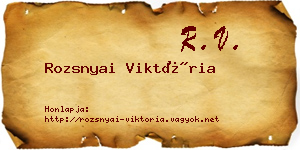 Rozsnyai Viktória névjegykártya
